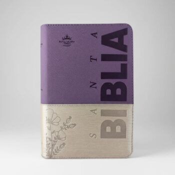 Biblia Reina Valera 1960, Letra Grande, Símil Piel, Índice, Cierre, Beige-Morado