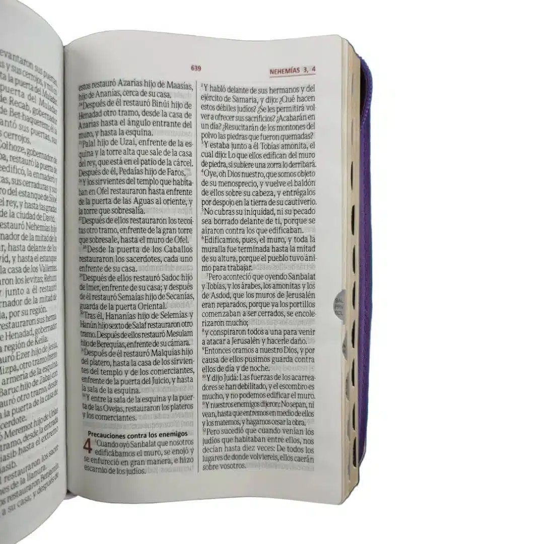 Biblia Reina Valera 1960, Letra Grande, Símil Piel, Índice, Cierre, Beige-Morado 9786287781740 Biblia Reina Valera 1960, Letra Grande, Símil Piel, Índice, Cierre, Beige-Morado - Imagen 4