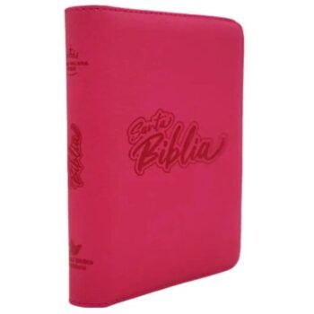 Alternative view of Biblia Reina Valera 1960, Tamaño Manual, Símil Piel, Cierre, Fucsia, Canto Blanco