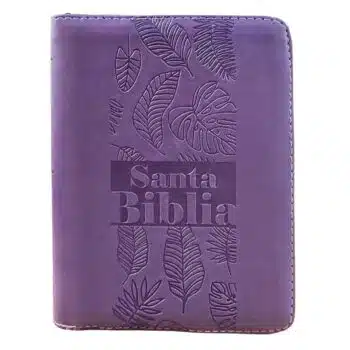 Inicio Biblia Reina Valera 1960, Letra Grande, Símil Piel, Cierre, Lila, Canto pintado
