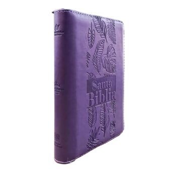 Alternative view of Biblia Reina Valera 1960, Letra Grande, Símil Piel, Cierre, Lila, Canto pintado