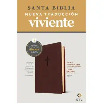 Inicio Biblia NTV, Letra Grande, Símil Piel, Filament, Café, Referencia en Columna