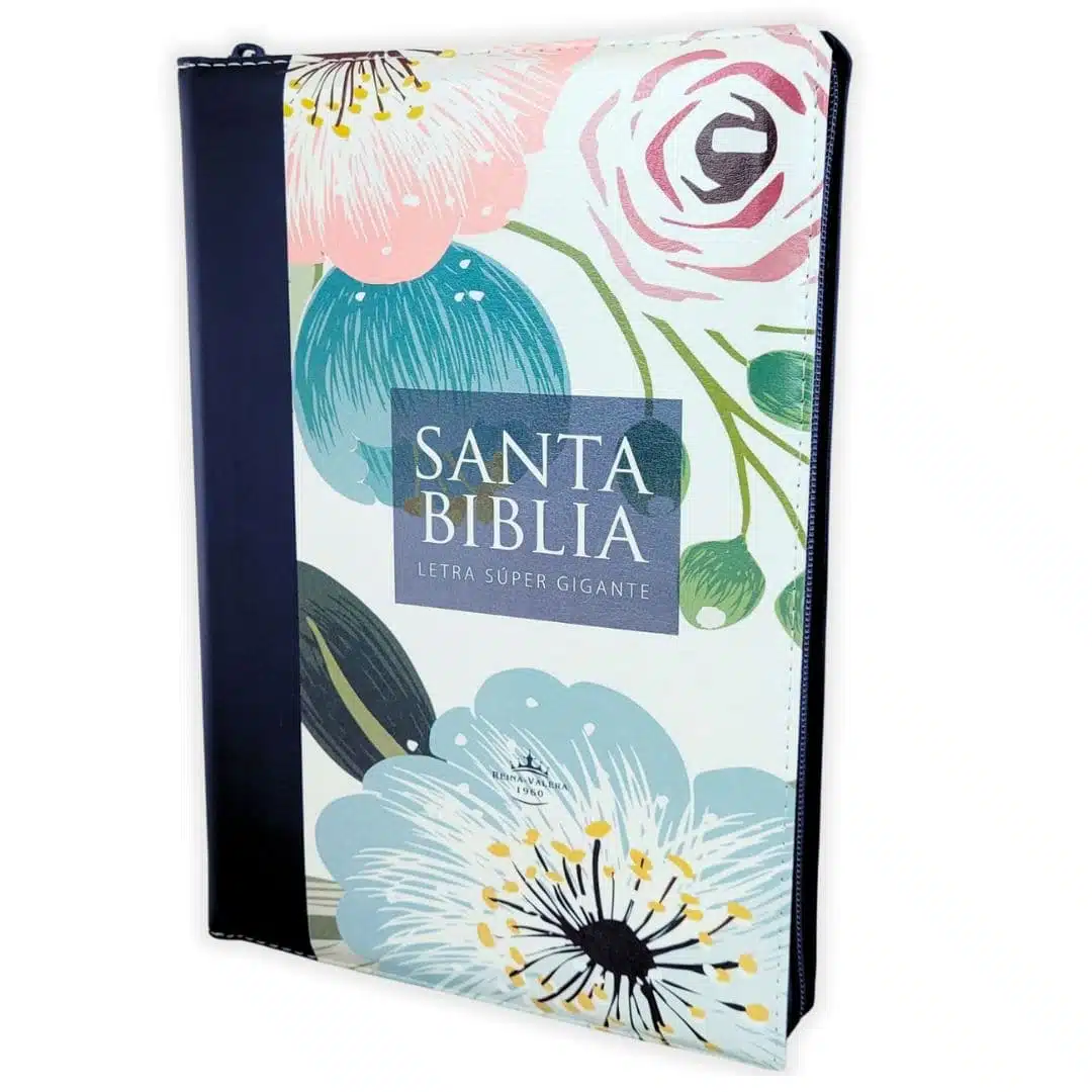 Biblia Reina Valera 1960, Letra Super Gigante, Símil Piel, Índice, Cierre, Azul Floral 7899938422120 Biblia Reina Valera 1960, Letra Super Gigante, Símil Piel, Índice, Cierre, Azul Floral