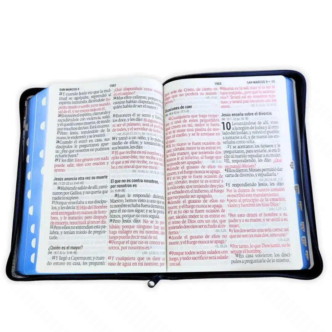 Biblia Reina Valera 1960, Letra Super Gigante, Símil Piel, Índice, Cierre, Azul Floral 7899938422120 Biblia Reina Valera 1960, Letra Super Gigante, Símil Piel, Índice, Cierre, Azul Floral - Imagen 3