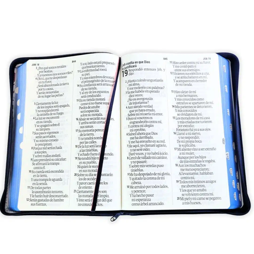 Biblia Reina Valera 1960, Letra Super Gigante, Símil Piel, Índice, Cierre, Azul Floral 7899938422120 Biblia Reina Valera 1960, Letra Super Gigante, Símil Piel, Índice, Cierre, Azul Floral - Imagen 4