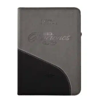 Inicio Biblia de Oraciones, Reina Valera 1960, Letra Grande, Símil Piel, Cierre, Gris, Negro