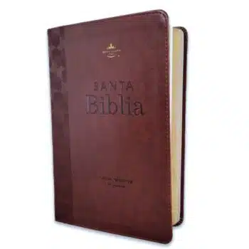 Inicio Biblia Reina Valera 1960, Letra Gigante, Símil Piel, Café, Canto Dorado