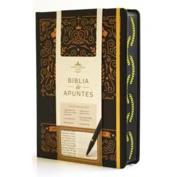 Inicio Biblia de Apuntes, Reina Valera 1960, Tapa Dura, Negro y Oro, Canto pintado