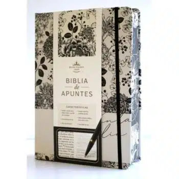 Inicio Biblia de Apuntes, Reina Valera 1960, Tapa Dura, Blanco y Negro con flores