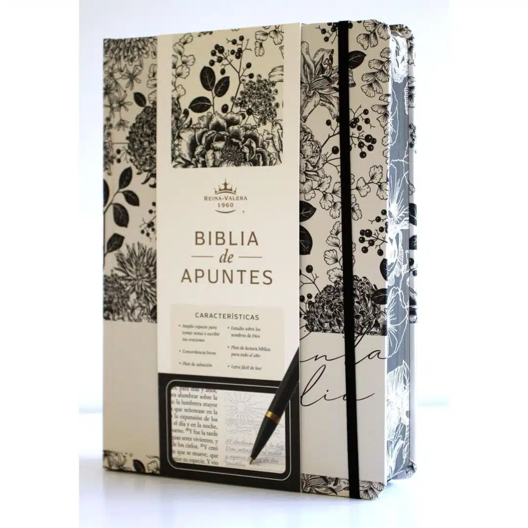 Biblia de Apuntes, Reina Valera 1960, Tapa Dura, Blanco y Negro con flores 9798890982292 Biblia de Apuntes, Reina Valera 1960, Tapa Dura, Blanco y Negro con flores