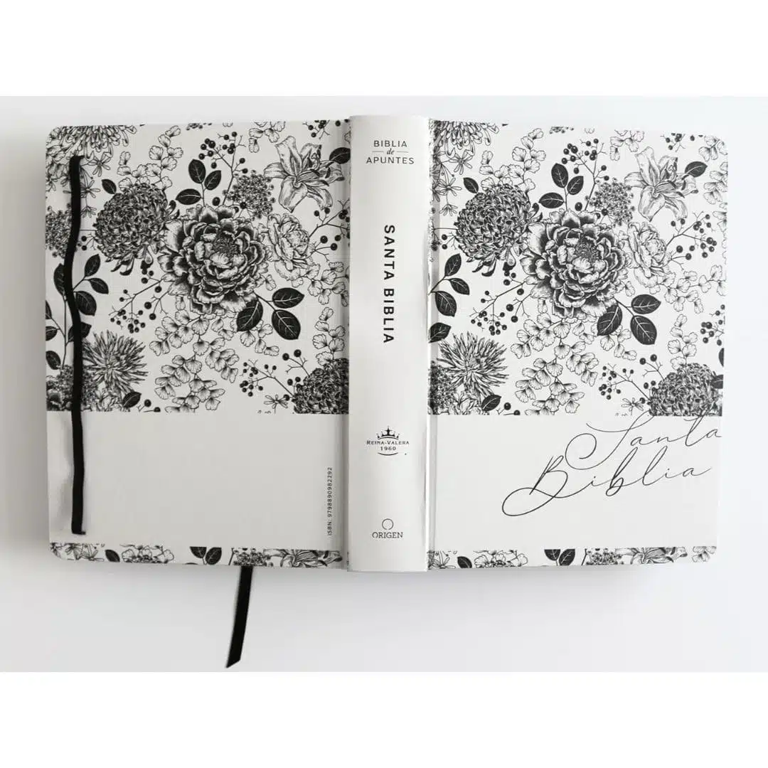 Biblia de Apuntes, Reina Valera 1960, Tapa Dura, Blanco y Negro con flores 9798890982292 Biblia de Apuntes, Reina Valera 1960, Tapa Dura, Blanco y Negro con flores - Imagen 5