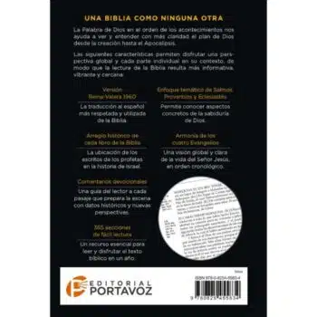 Biblia en Orden Cronológico, Reina Valera 1960, Tapa Dura 9780825455834 Biblia en Orden Cronológico, Reina Valera 1960, Tapa Dura - Imagen 4