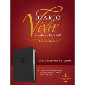 Biblia de Estudio Diario Vivir, Reina Valera 1960, Letra Grande, Símil Piel, Carbón