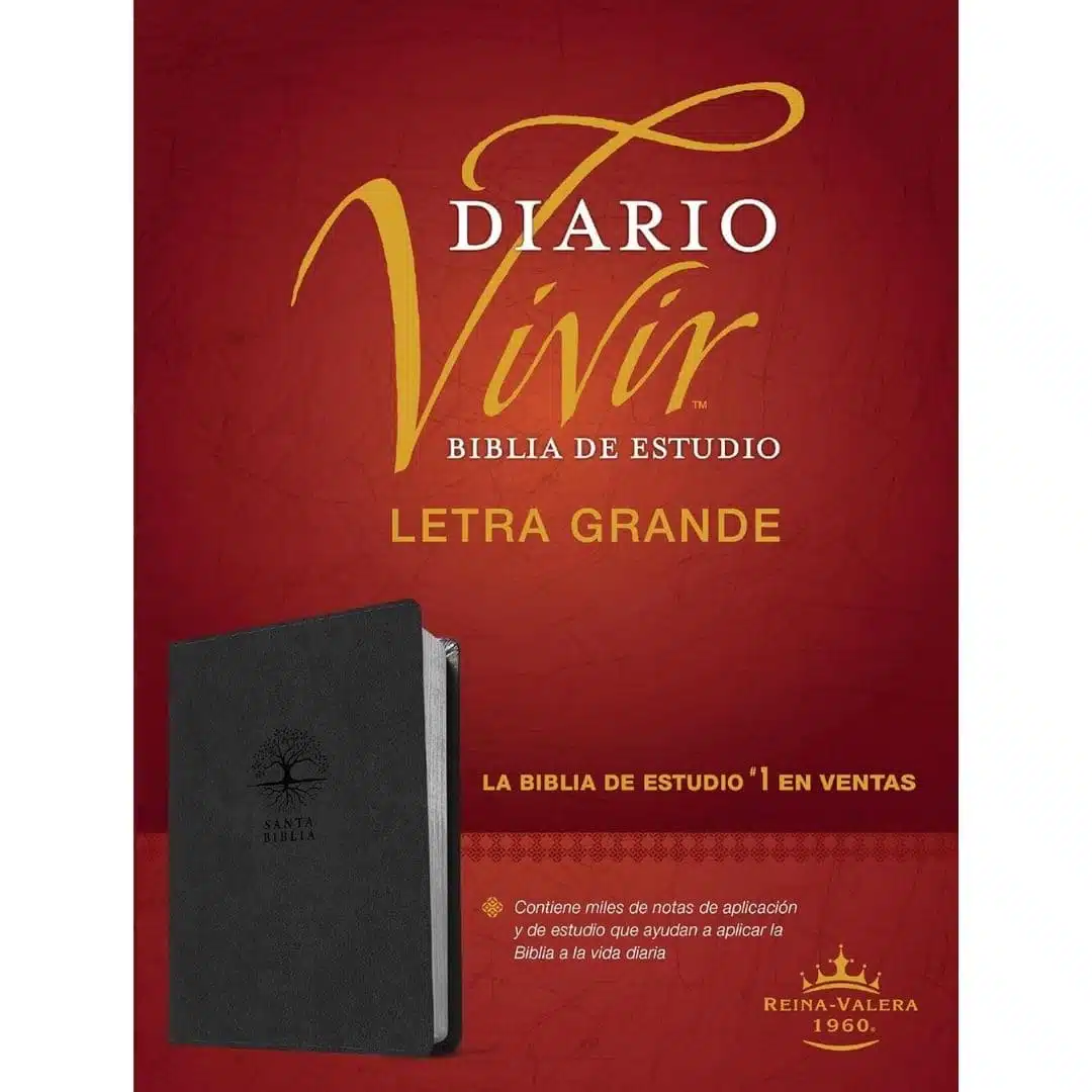 Biblia de Estudio Diario Vivir, Reina Valera 1960, Letra Grande, Símil Piel, Carbón 9781496486684 Biblia de Estudio Diario Vivir, Reina Valera 1960, Letra Grande, Símil Piel, Carbón