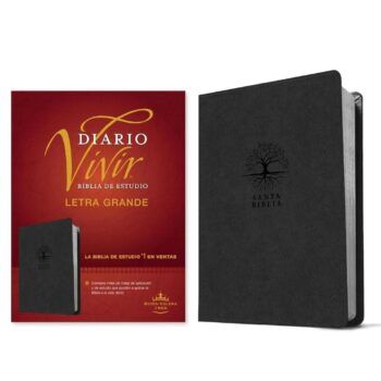 Alternative view of Biblia de Estudio Diario Vivir, Reina Valera 1960, Letra Grande, Símil Piel, Carbón