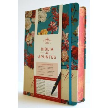 Biblia de Apuntes, Reina Valera 1960, Tapa Dura, Azul con flores