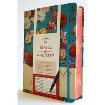 Biblia de Apuntes, Reina Valera 1960, Tapa Dura, Azul con flores