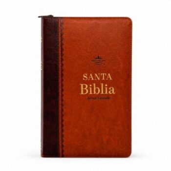 Biblia para Premios y Regalos, Reina Valera 1960, Letra Grande, Símil Piel, Cierre, Café-Miel