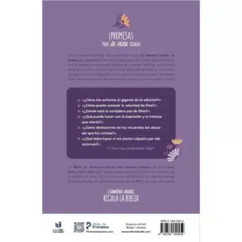 Biblia de Promesas para Mujeres Jóvenes Reina Valera 1960, Letra Grande, Tapa Dura, Lila 9780789929259 Biblia de Promesas para Mujeres Jóvenes Reina Valera 1960, Letra Grande, Tapa Dura, Lila - Imagen 6