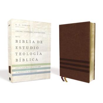 Biblia de Estudio Teología Bíblica NVI, Símil Piel, Café