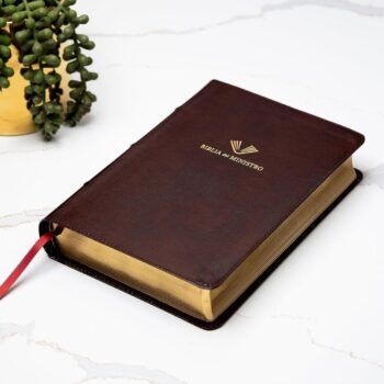 Alternative view of Biblia del ministro Reina Valera 1960, Edición Ampliada, Letra Grande, Piel, Caoba