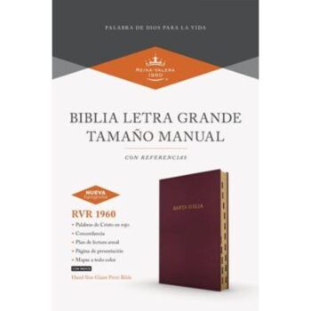 Inicio Biblia Reina Valera 1960, Tamaño Manual, Letra Grande, Símil Piel, Índice, Borgoña
