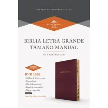Inicio Biblia Reina Valera 1960, Tamaño Manual, Letra Grande, Símil Piel, Índice, Borgoña