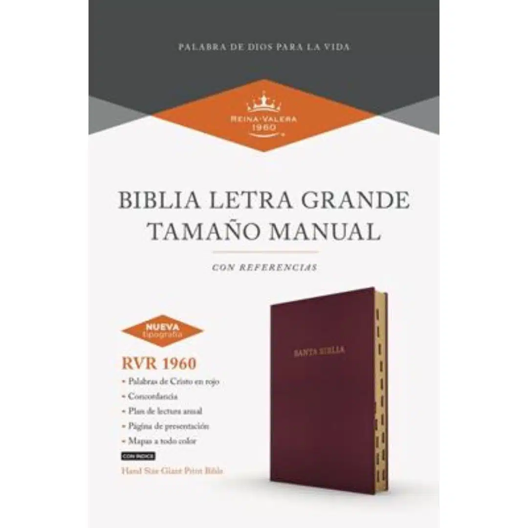 Biblia Reina Valera 1960, Tamaño Manual, Letra Grande, Símil Piel, Índice, Borgoña 9781430082286 Biblia Reina Valera 1960, Tamaño Manual, Letra Grande, Símil Piel, Índice, Borgoña