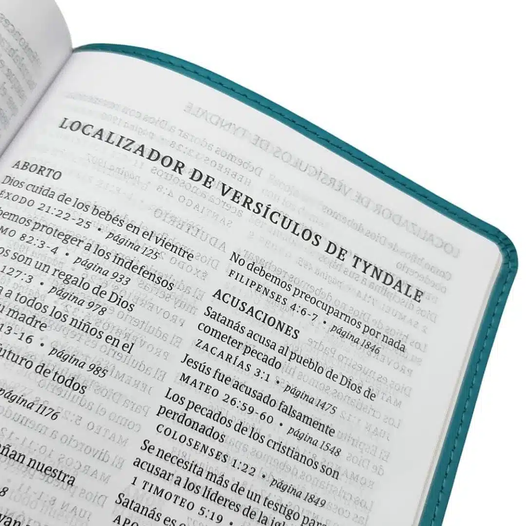 Biblia NTV, Tamaño Compacto, Letra Gigante, Símil Piel, Turquesa floral 9781496489654 Biblia NTV, Tamaño Compacto, Letra Gigante, Símil Piel, Turquesa floral - Imagen 7