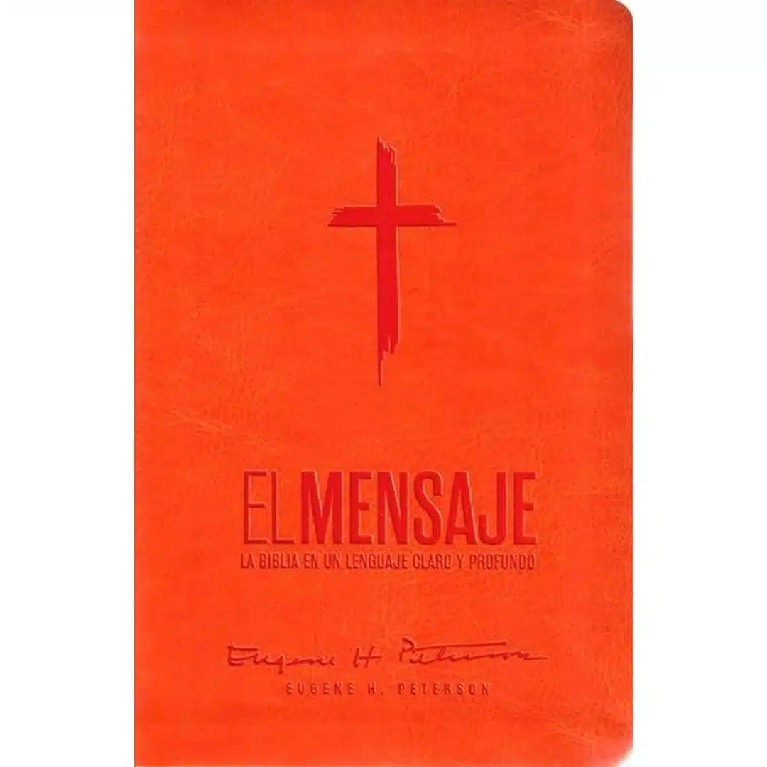 Biblia El Mensaje, Tamaño Manual, Símil Piel, Naranja 9781966427223 Biblia El Mensaje, Tamaño Manual, Símil Piel, Naranja