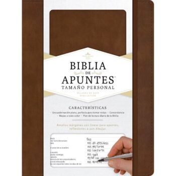 Biblia de Apuntes Reina Valera 1960, Tamaño Manual, Símil Piel, Café