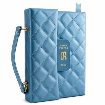 Biblia Reina Valera 1960, Cartera, Símil Piel, Azul con Broche y Manija