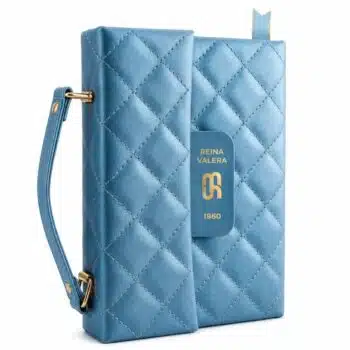 Inicio Biblia Reina Valera 1960, Cartera, Símil Piel, Azul con Broche y Manija