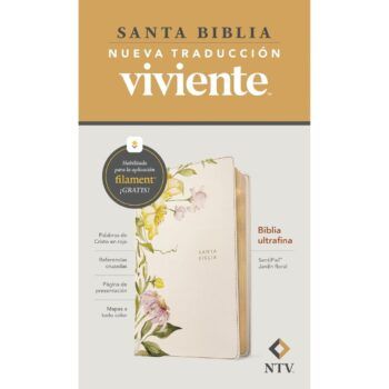 Inicio Biblia NTV, Ultrafina, Símil Piel, Beige Flores